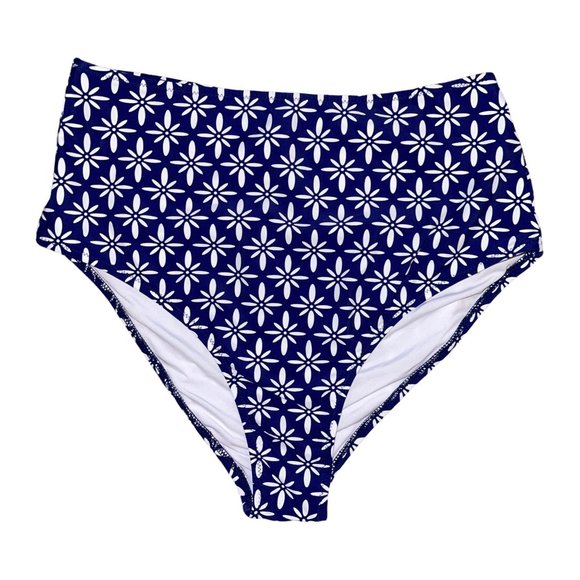 NWT Cupshe High Waist Rise Floral Swimsuit Bikini Tankini Bottoms Womens Large - Picture 1 of 7
